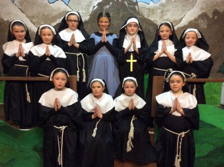 Maria pictured with the other nuns from the Abbey.