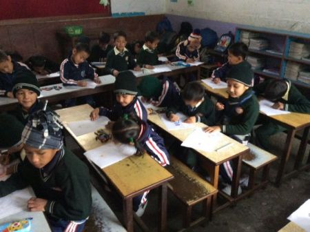 Pupils hard at work.