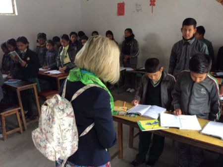 Mrs Maguire had the opportunity to hear some of the children read in English.